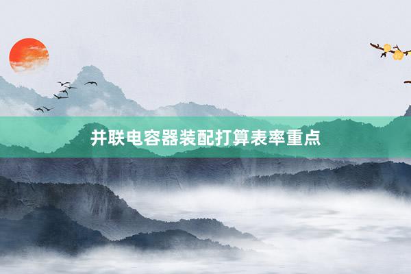 并联电容器装配打算表率重点